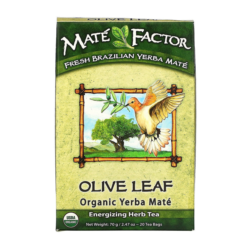 Mate Factor Olive Leaf Organic Yerba Mate, 20 Tea Bags, 2.47 Oz